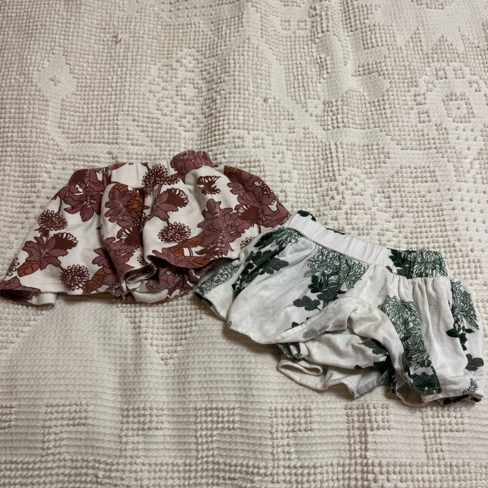 Floral Kids Skirt Set - Brown and Green